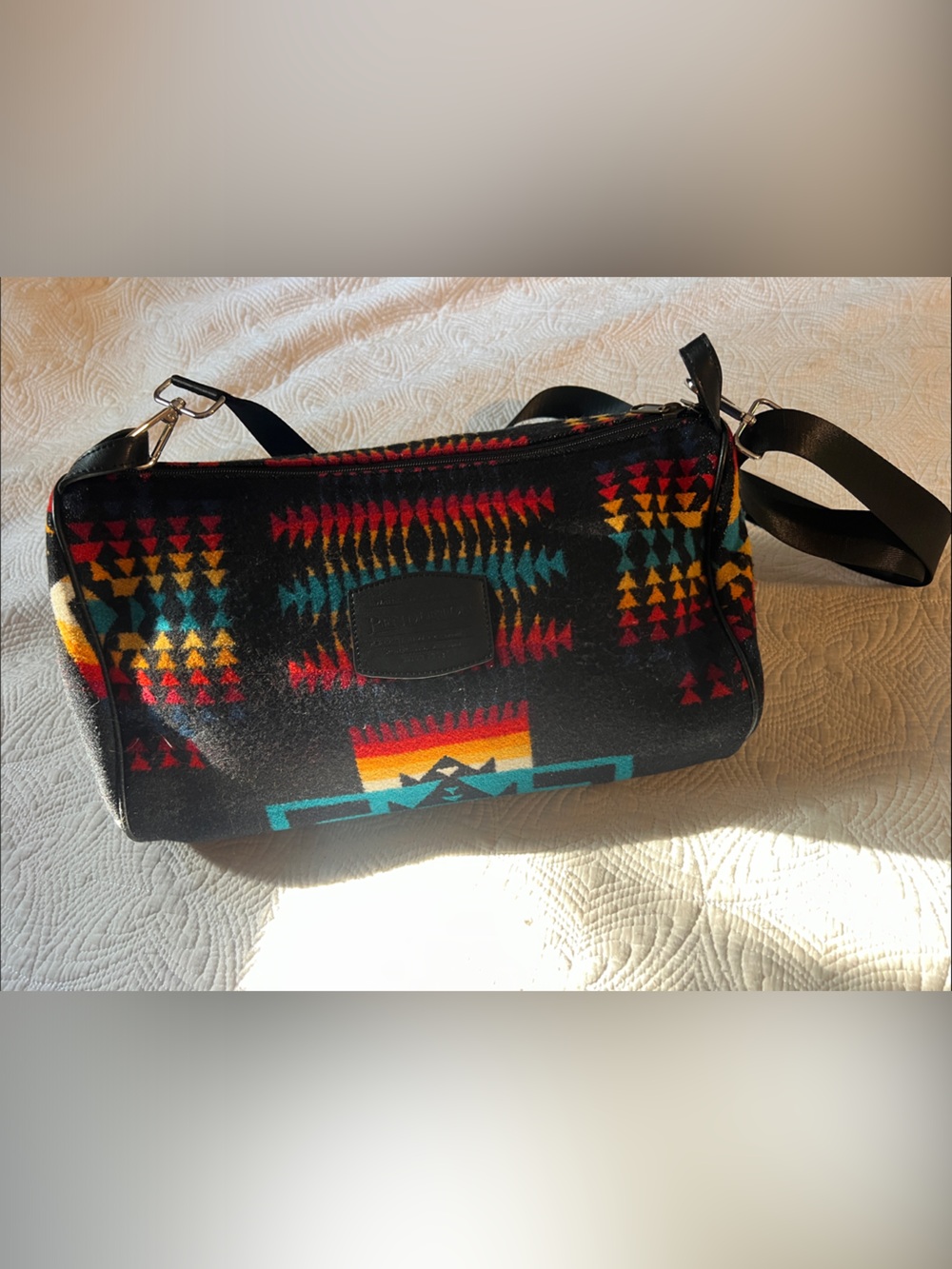Pendleton Black Chief Joseph Pattern Crossbody Travel Bag